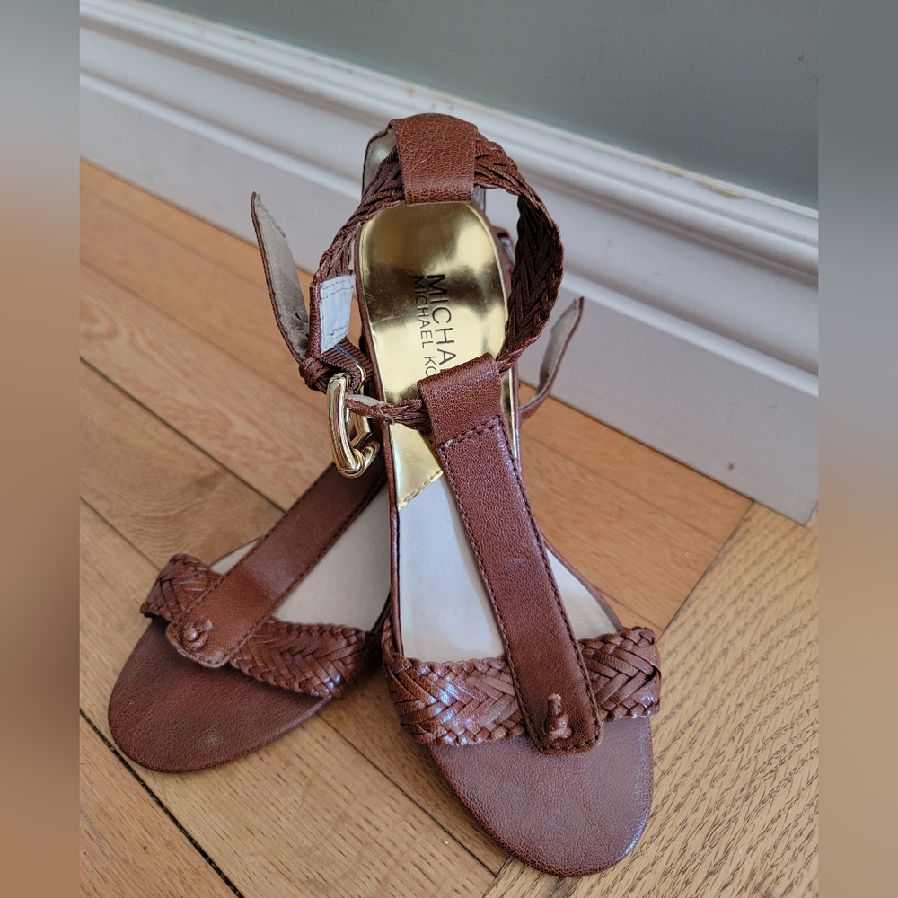 Michael Kors strappy leather sandals with short heel